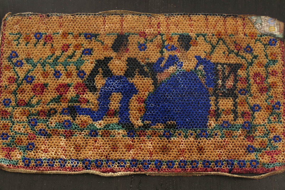 Étonnante peinture sur paille, art populaire du XIXeme siècle.-photo-4