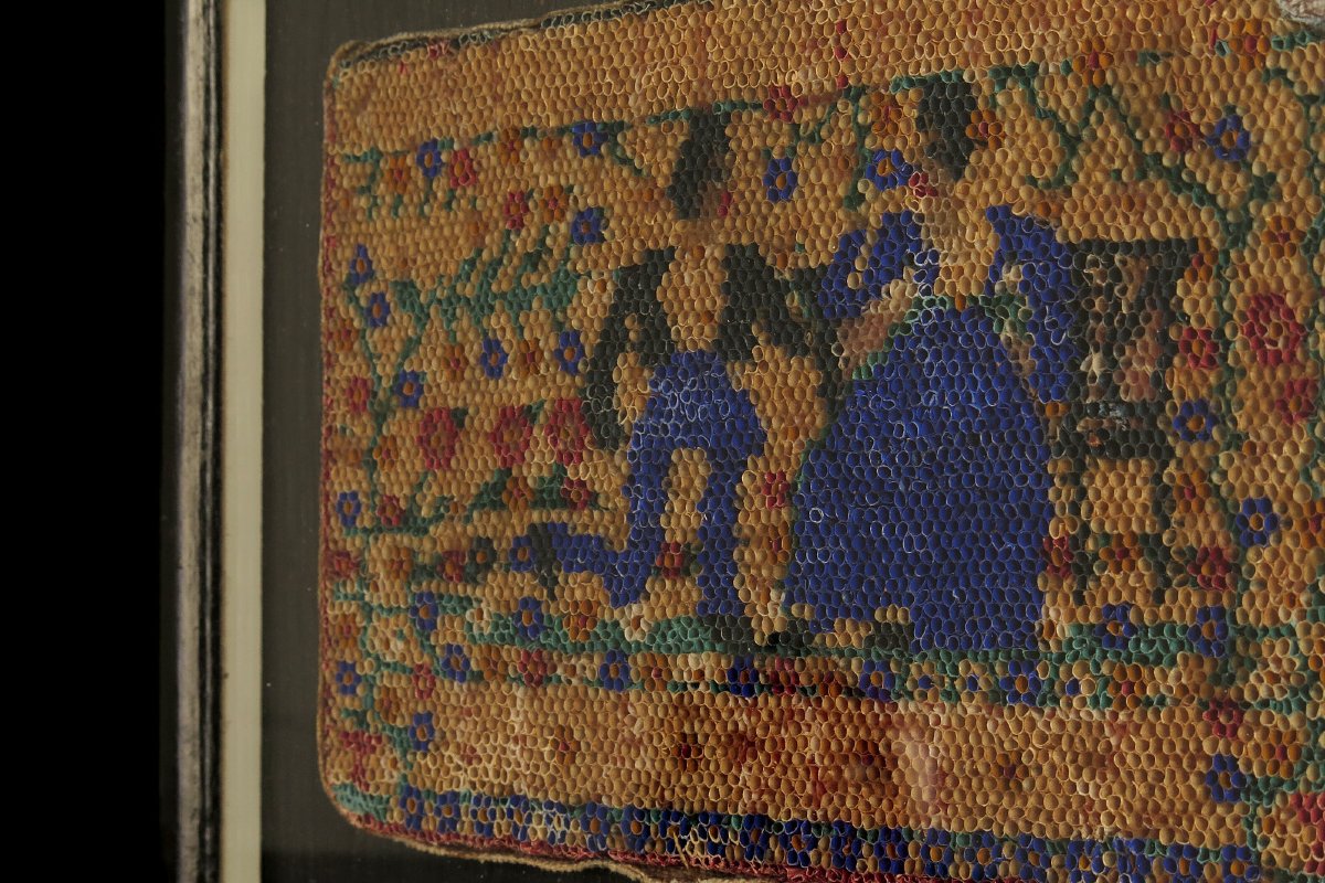 Étonnante peinture sur paille, art populaire du XIXeme siècle.-photo-4