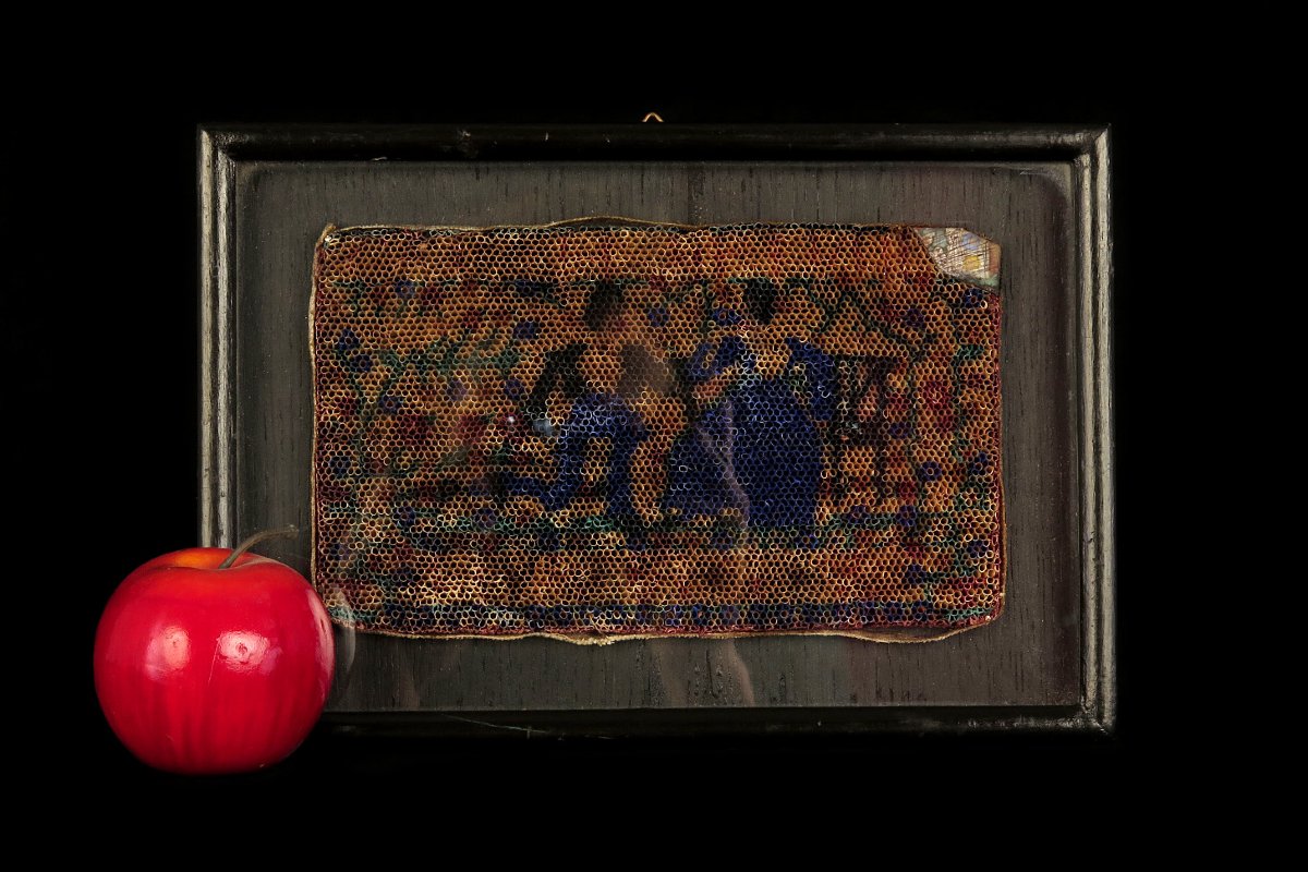 Étonnante peinture sur paille, art populaire du XIXeme siècle.-photo-6