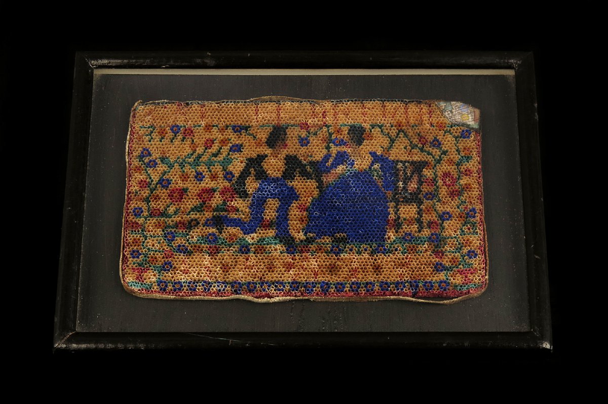 Étonnante peinture sur paille, art populaire du XIXeme siècle.