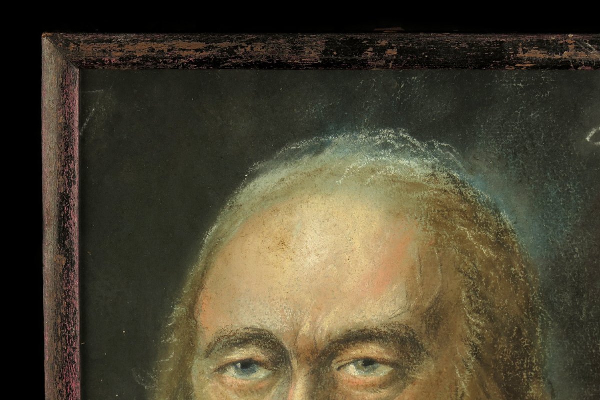 Ancien portrait au fusain d'un notable, vers 1800.-photo-4