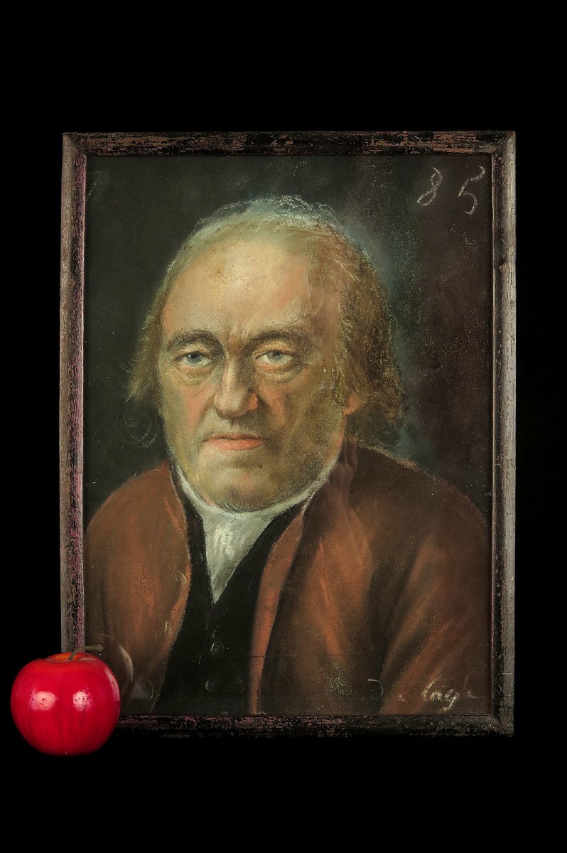 Ancien portrait au fusain d'un notable, vers 1800.-photo-6