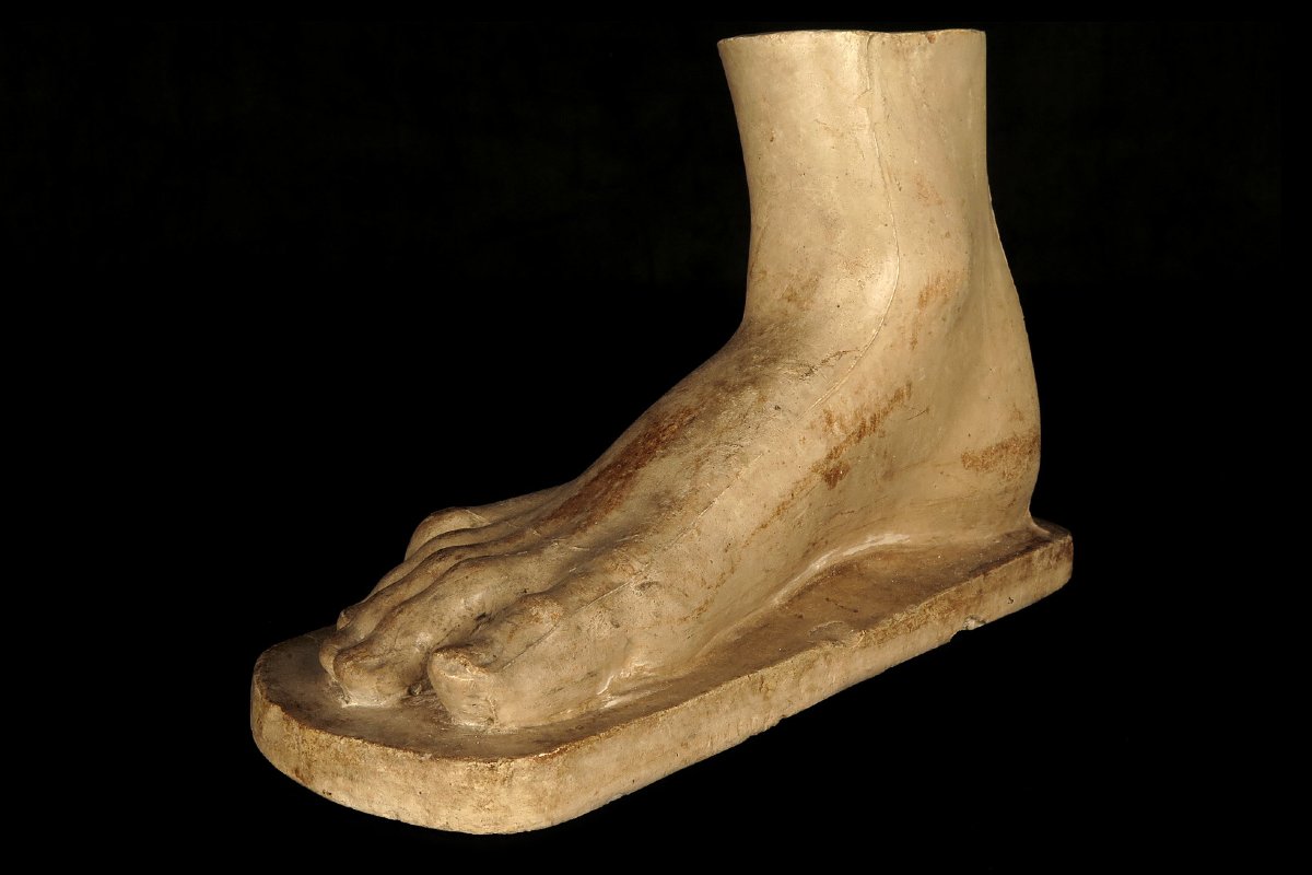 Former Academic Plaster Cast, Study Of A Foot, Circa 1880. A Large-scale Piece.-photo-3
