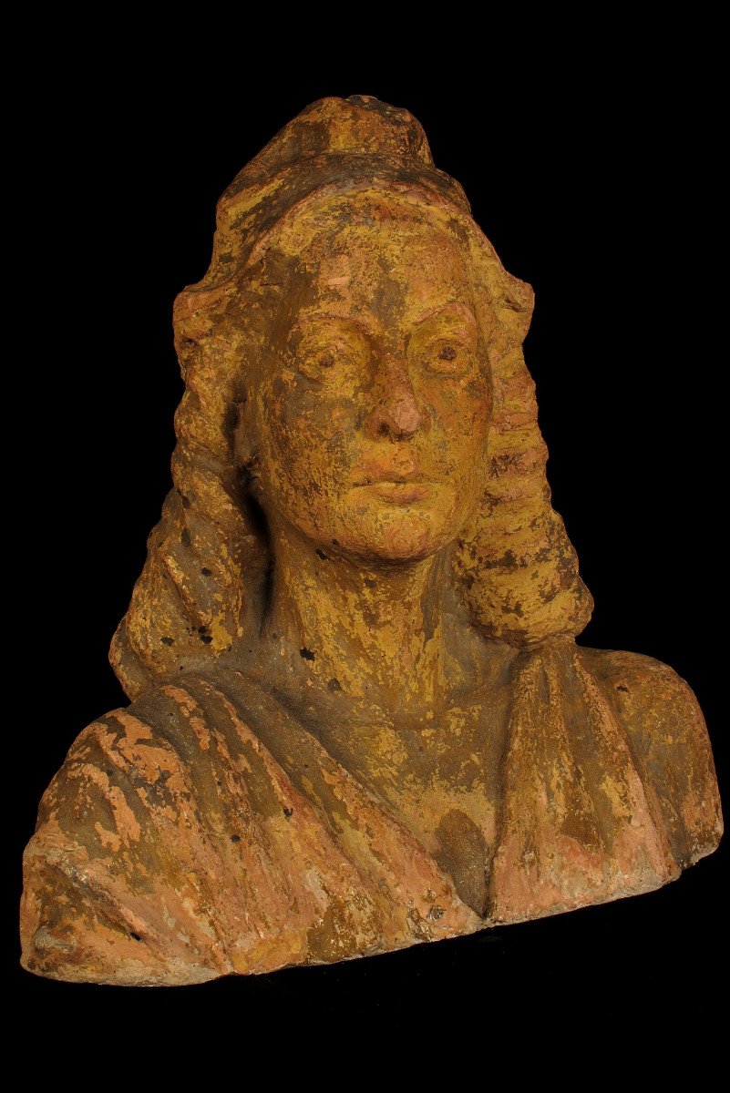 Ancien Et Impostant Buste De Marianne En Terre Cuite, Vers 1880.-photo-6