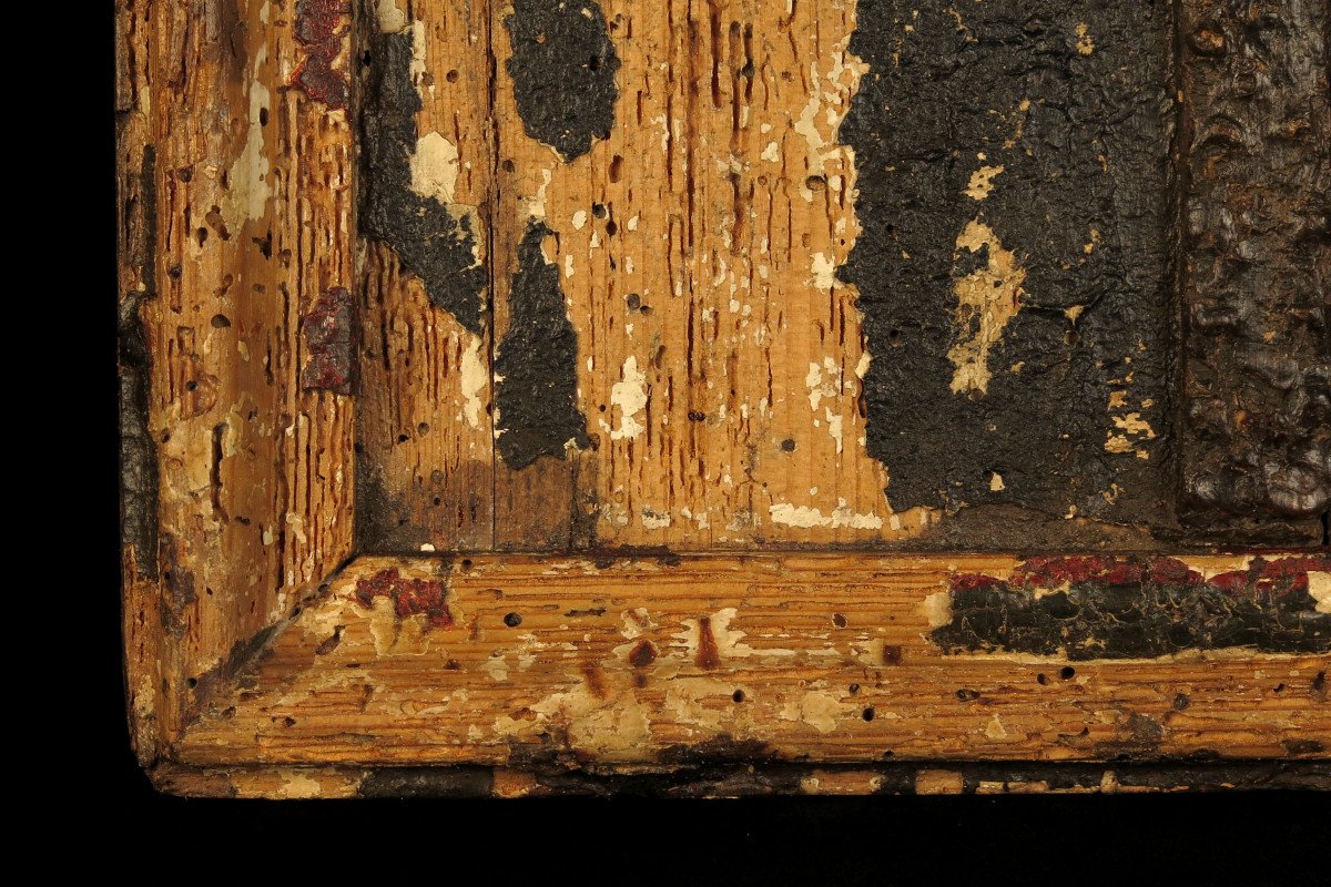 Old Remains Of Crucifix, Religious Folk Art Around 1800 / Christ Plomb-photo-1