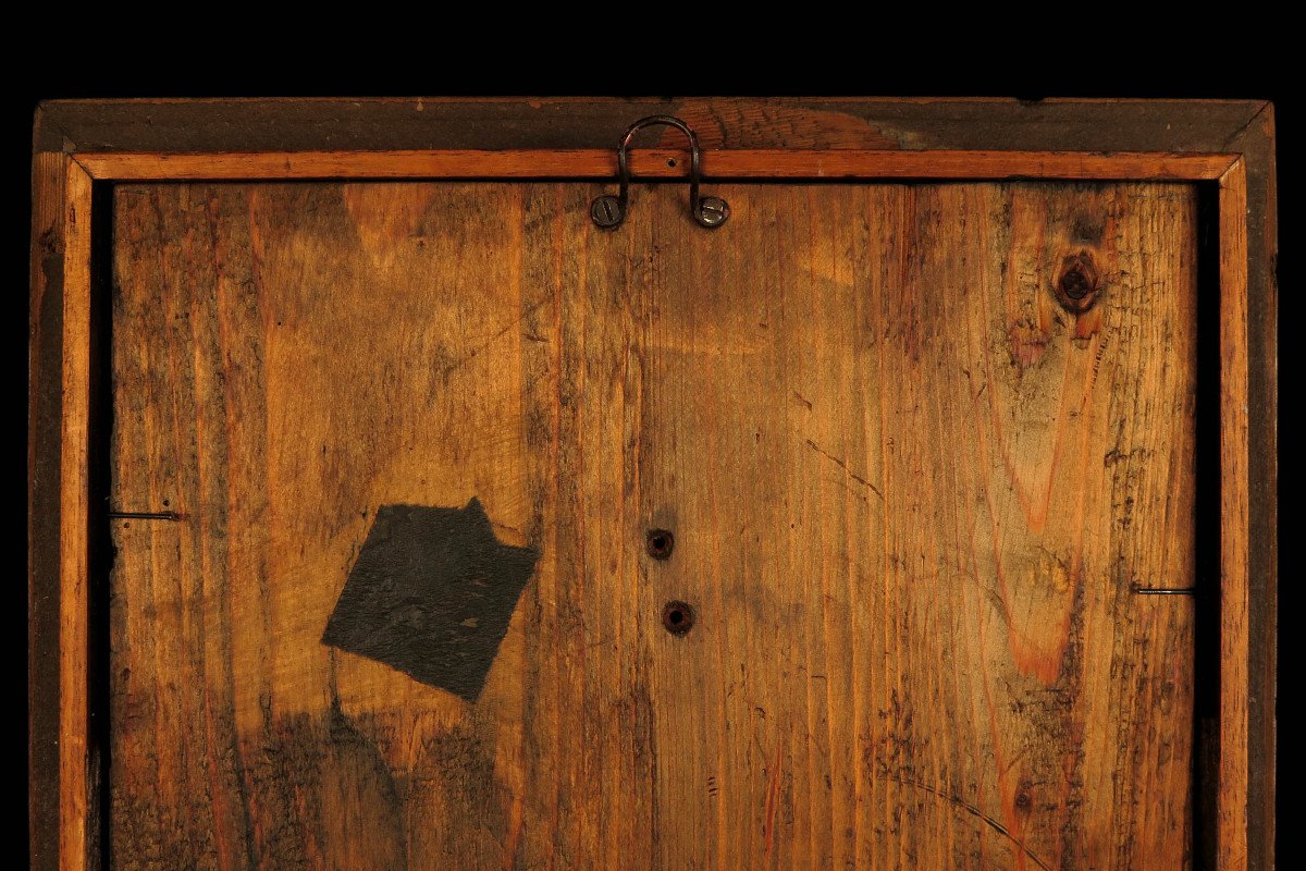 étonnante Et Ancienne Peinture à l'Huile Espagnole, C.1800 / Christ Sang Cabinet Curiosités-photo-8