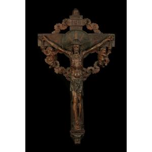Staff/plaster Cross From Germany, Circa 1850 / Gods Devil Cabinet Of Curiosities