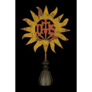 Antique Part Of A Processional Staff, Circa 1800 / Wrought Iron, Religious Folk Art