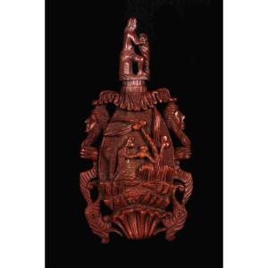 Ancienne boite à priser, secouette art populaire du 19eme siècle. / Tabac