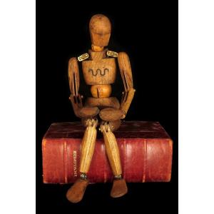 Ancien mannequin d'artiste en chêne, vers 1930.
