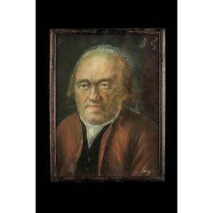 An Old Charcoal Portrait Of A Prominent Figure, Circa 1800.