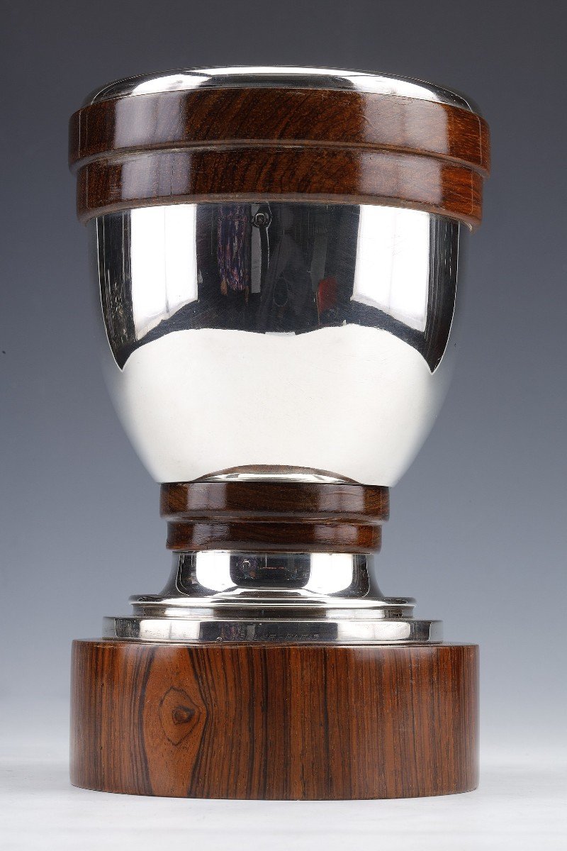 Gustave Keller - Vase En Argent Massif époque Art Deco-photo-6