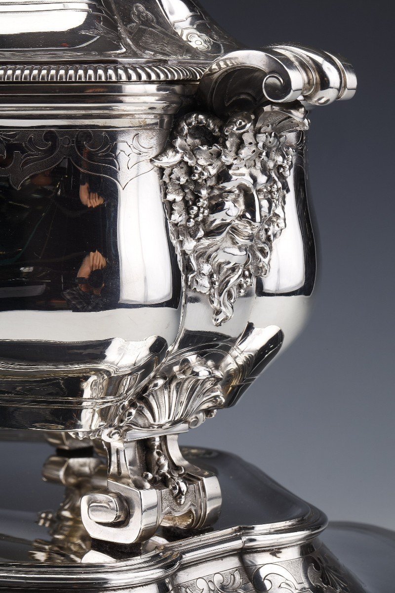 A. Aucoc - Important Table Center In Sterling Silver Late Nineteenth-photo-7