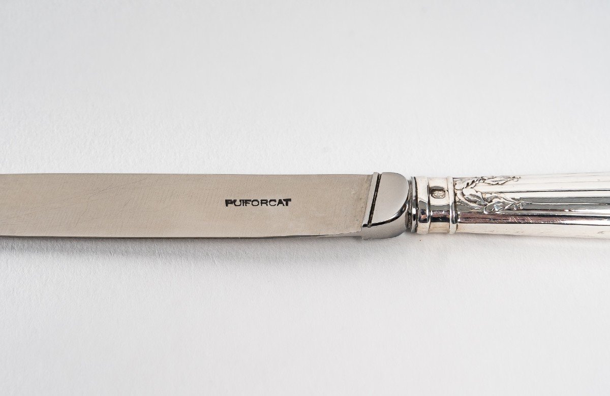 Puiforcat - Twentieth Silver Cutlery Set 153 Pieces "ségur" Model Unencrypted.-photo-1