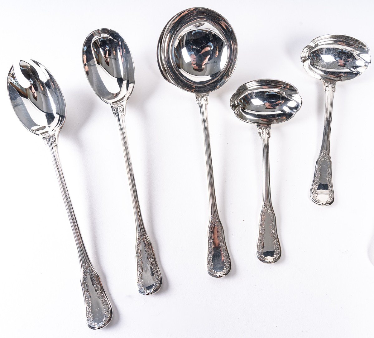 Puiforcat - Twentieth Silver Cutlery Set 156 Pieces "ségur" Model Unencrypted.-photo-4