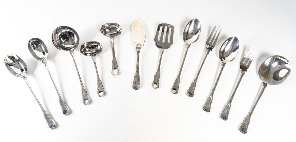 Puiforcat - Twentieth Silver Cutlery Set 156 Pieces "ségur" Model Unencrypted.-photo-7