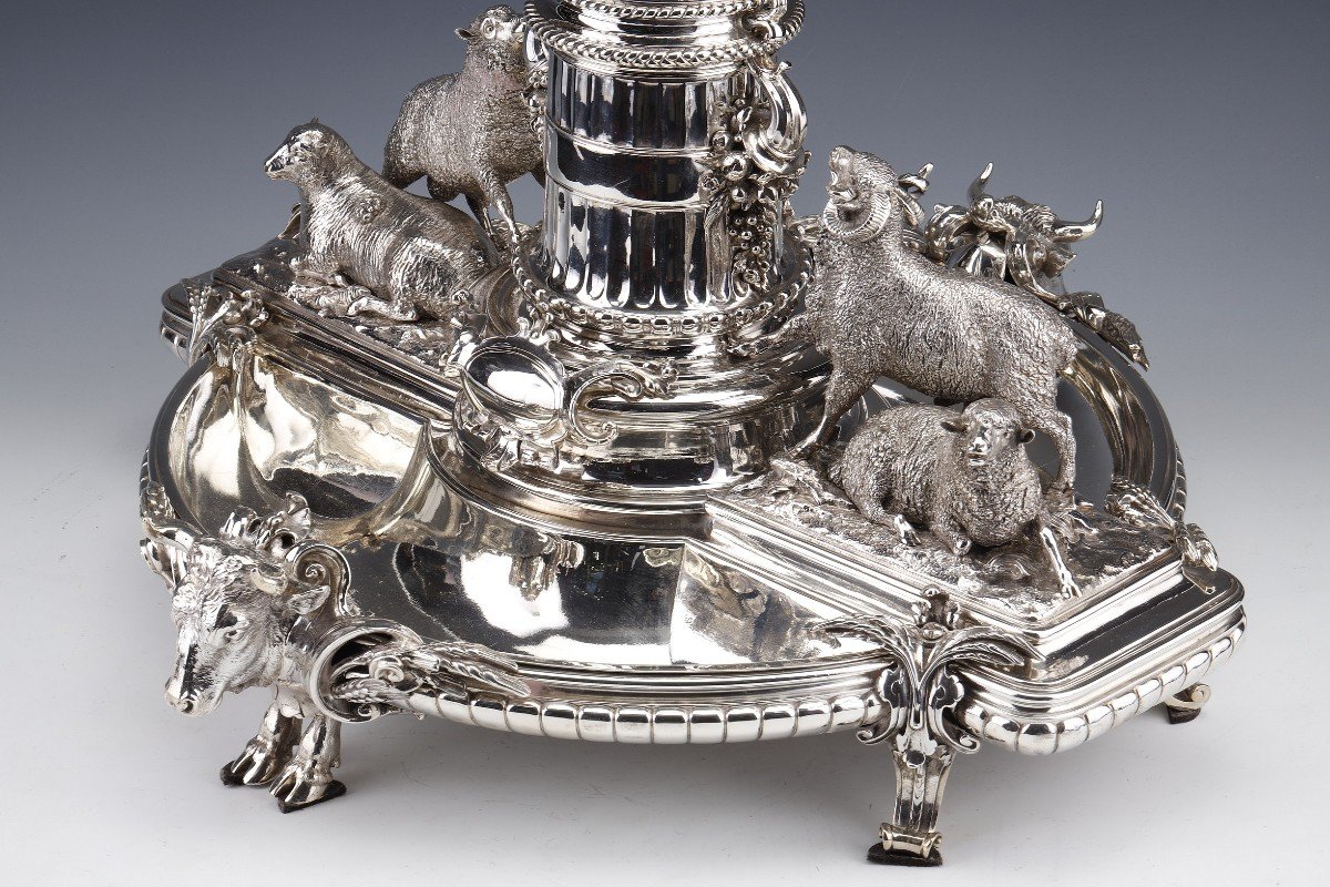 Christofle - Important Table Centerpiece In Sterling Silver Nineteenth-photo-6