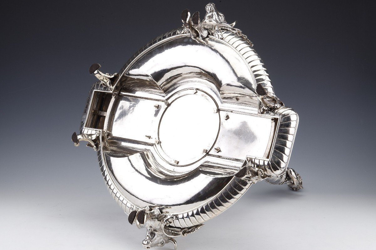 Christofle - Important Table Centerpiece In Sterling Silver Nineteenth-photo-7