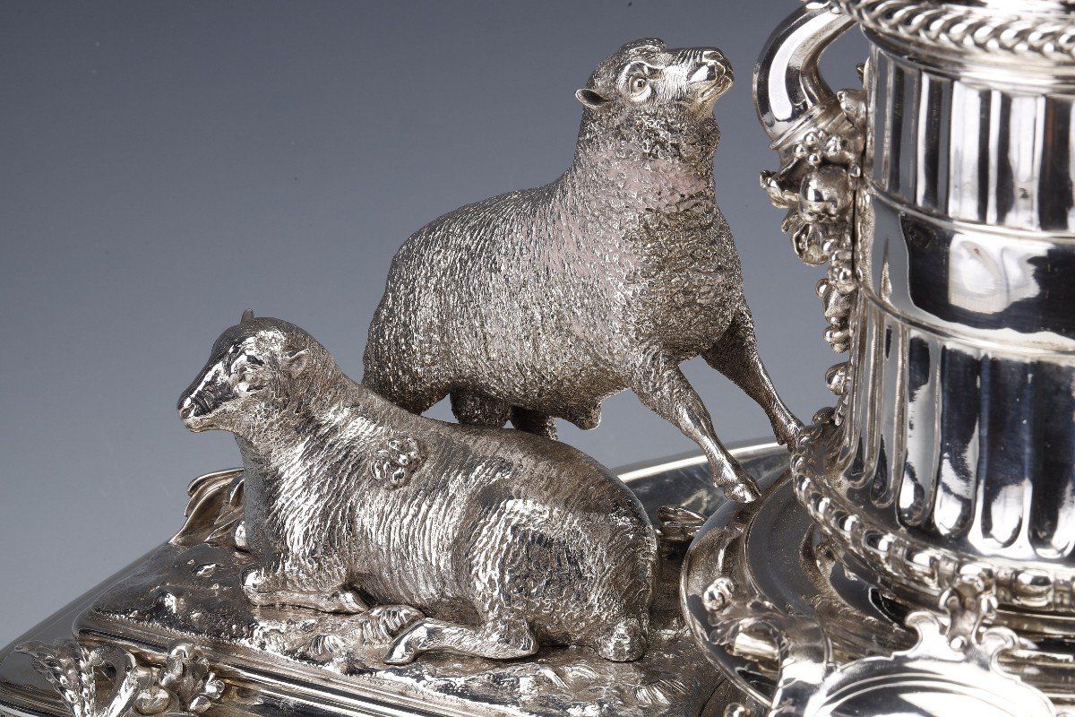 Christofle - Important Table Centerpiece In Sterling Silver Nineteenth
