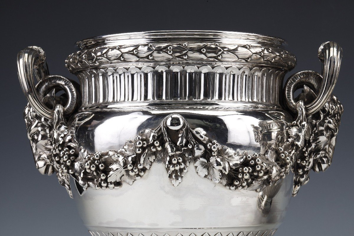 Goldsmith Bointaburet - Important Pair Of Coolers In Sterling Silver Circa Nineteenth-photo-1