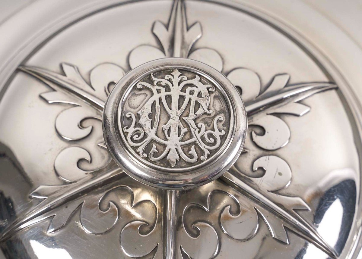  Orfèvre Cardeilhac - Légumier Couvert En Argent Massif Mascaron Circa XIXè-photo-3