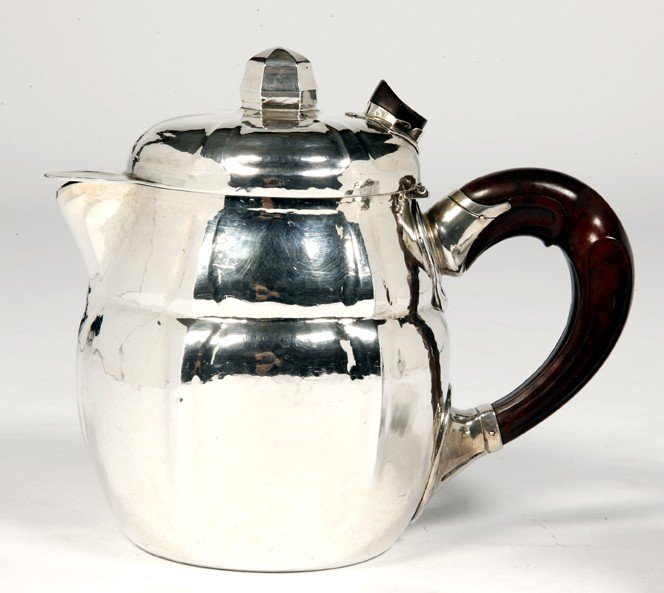 Goldsmith G. Lecomte - Set Of Two 20th Century Silver Teapots-photo-3