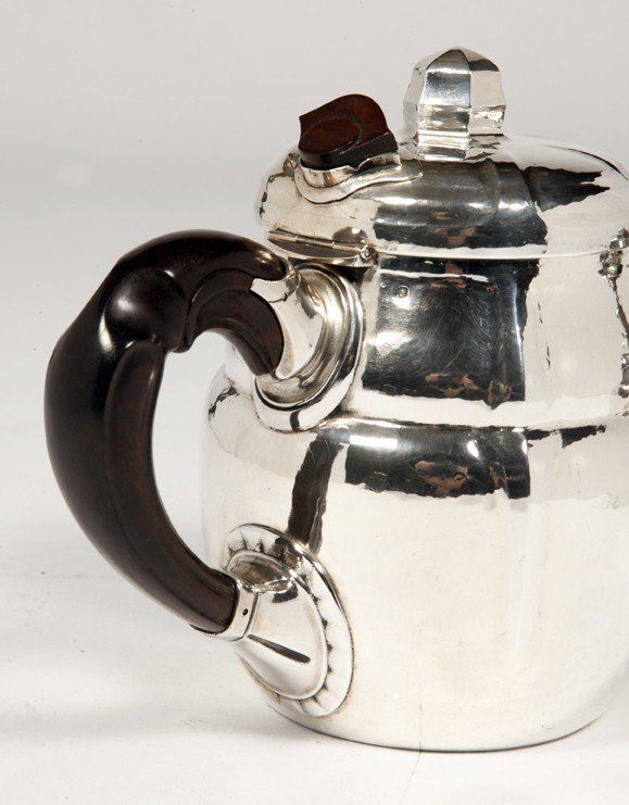 Goldsmith G. Lecomte - Set Of Two 20th Century Silver Teapots-photo-2