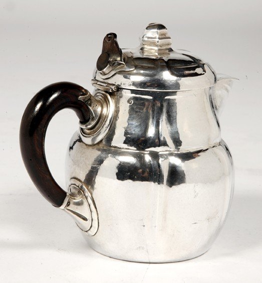 Goldsmith G. Lecomte - Set Of Two 20th Century Silver Teapots-photo-3