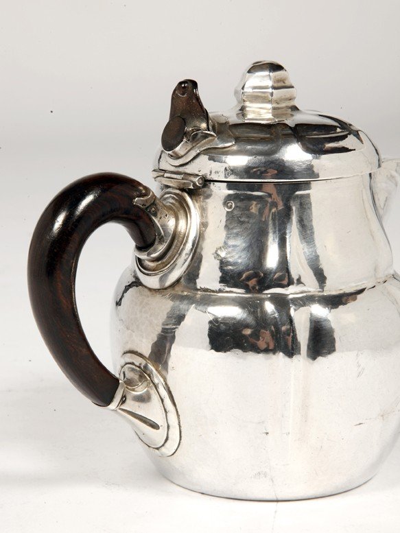 Goldsmith G. Lecomte - Set Of Two 20th Century Silver Teapots-photo-4