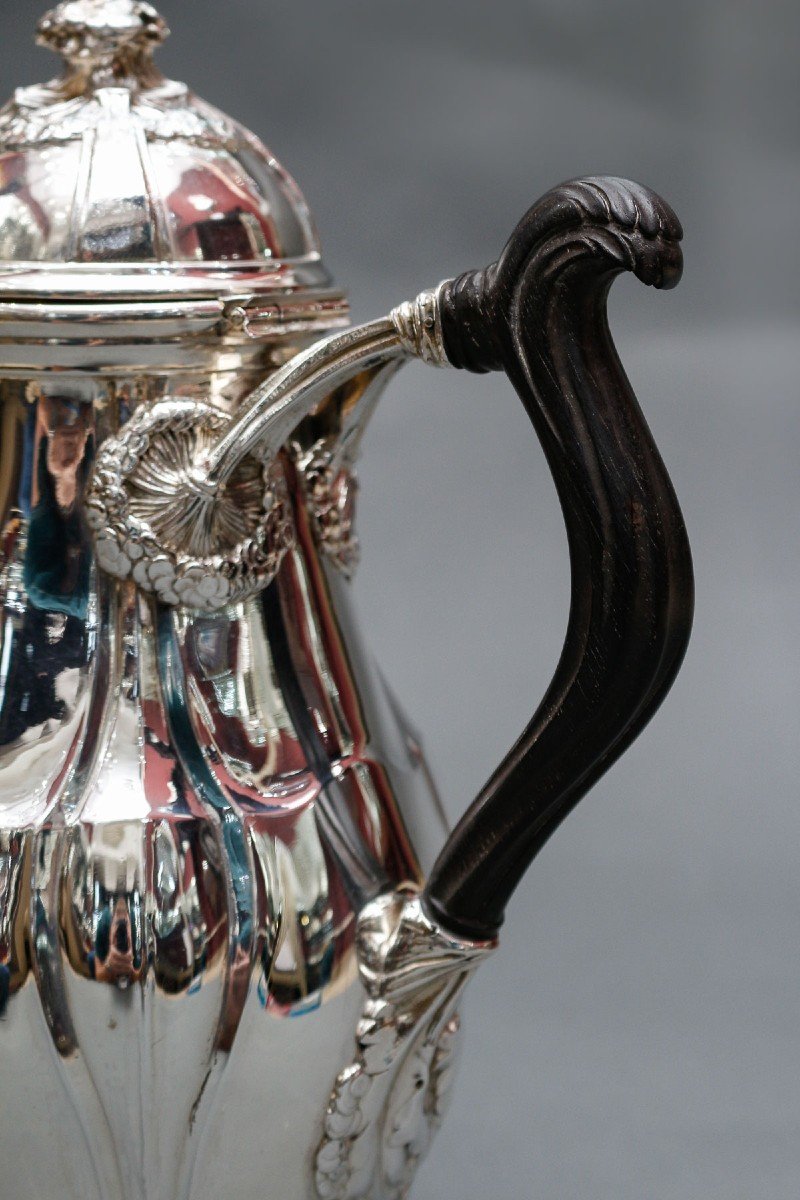 Lelièvre (eugène-alfred) – Cafetière En Argent Massif Tiffany Circa 1880  Art Nouveau.-photo-4