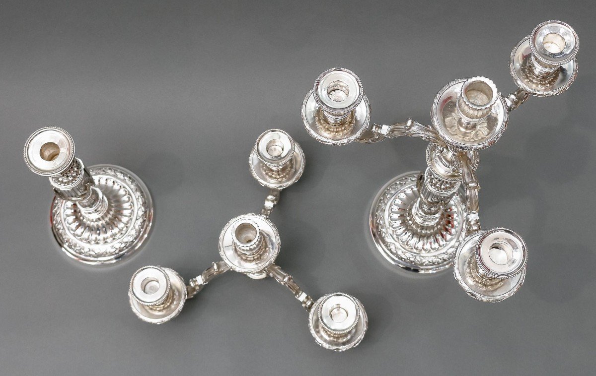 Goldsmith: Gaston Signard - Pair Of Candelabra In Sterling Silver Early 20th Century-photo-6