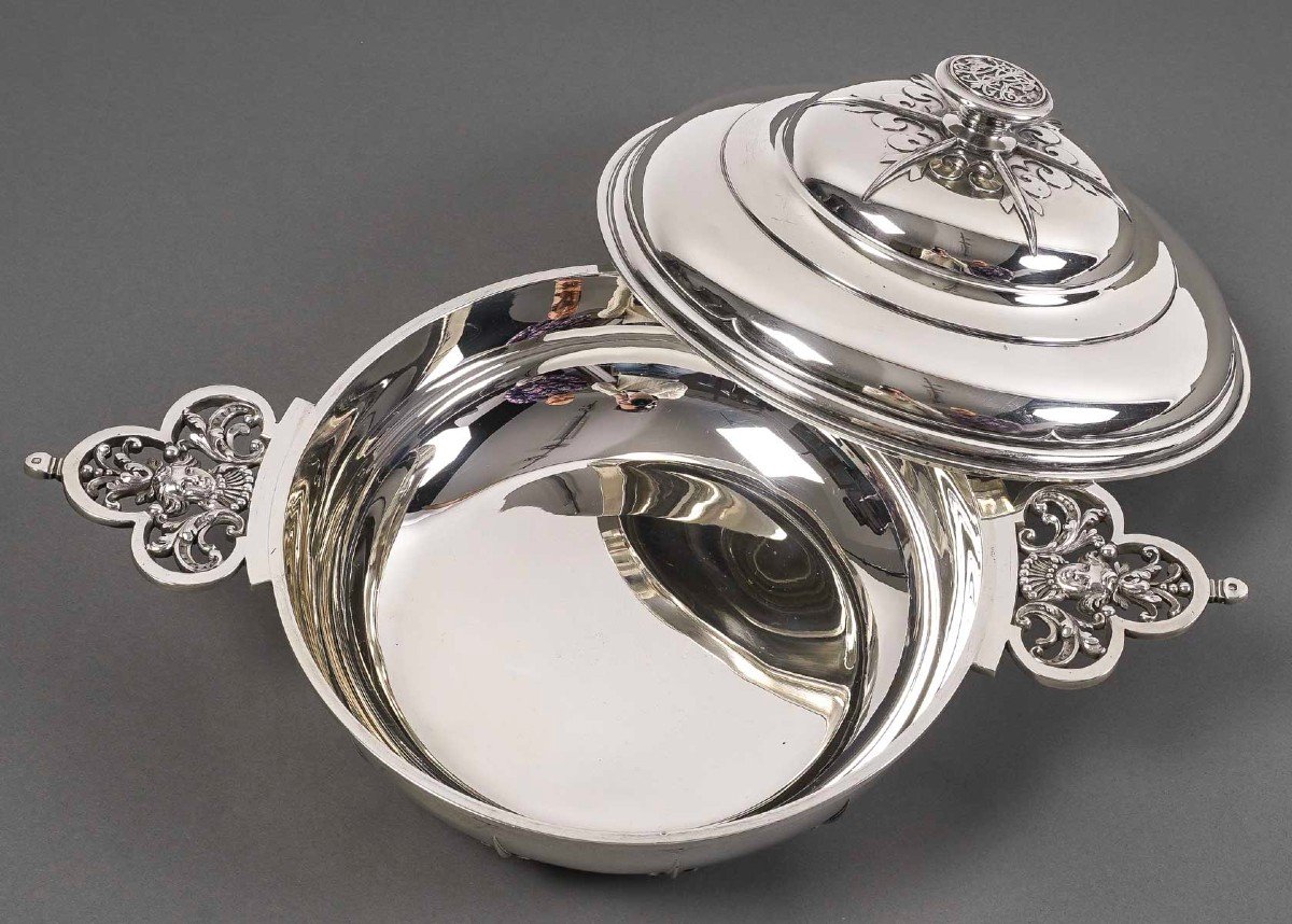 Cardeilhac - Garniture De Table "renaissance" Mascaron Argent Fin XIXè-photo-1