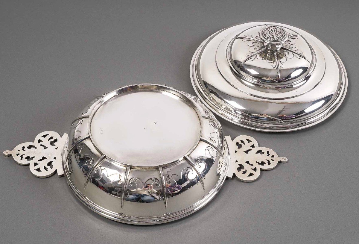 Cardeilhac - Garniture De Table "renaissance" Mascaron Argent Fin XIXè-photo-3