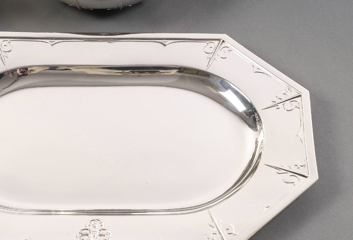 Cardeilhac - Garniture De Table "renaissance" Mascaron Argent Fin XIXè-photo-4