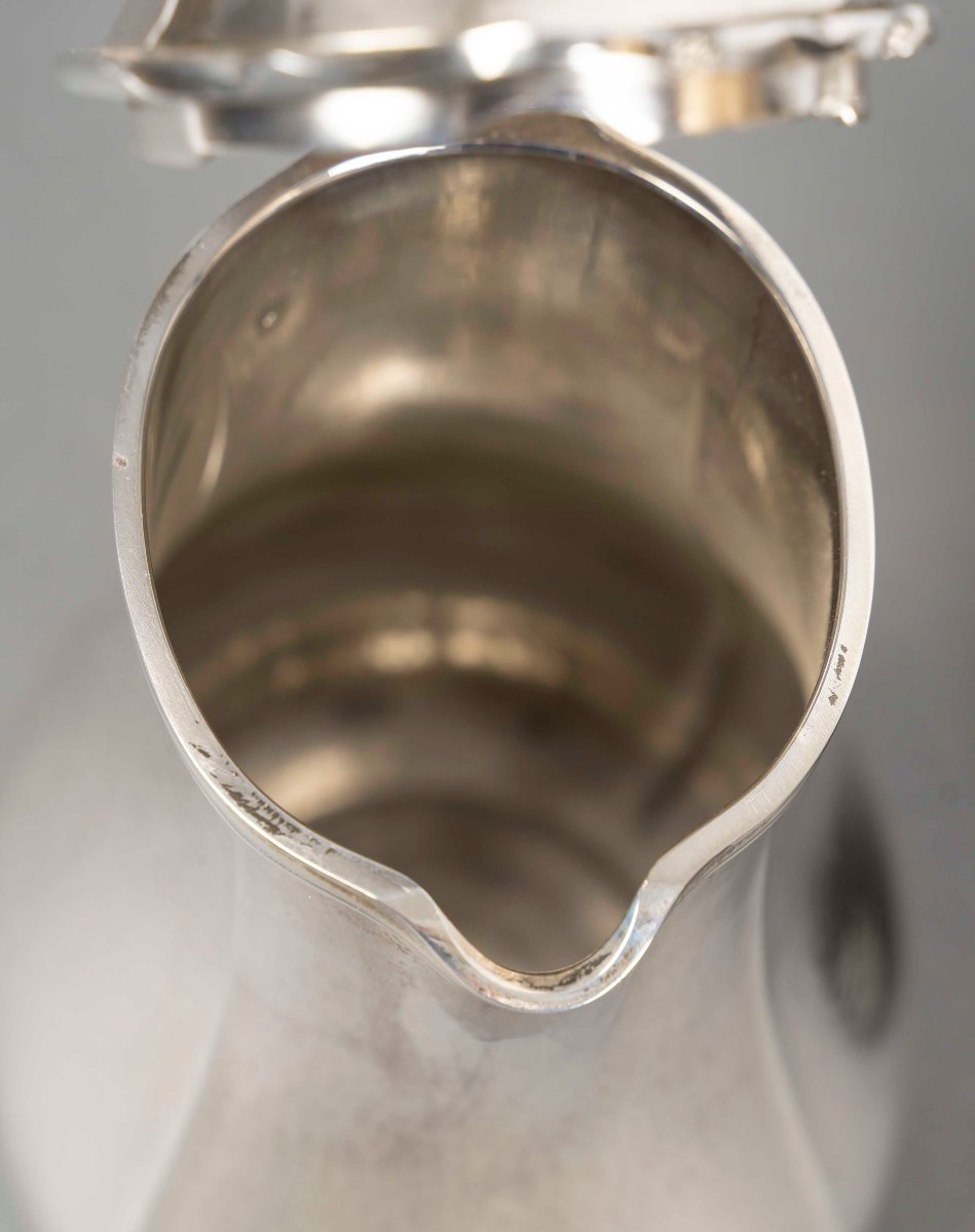 G. Lecomte – Service Thé :café 4 Pièces Argent Massif époque Art Deco 1925-photo-7