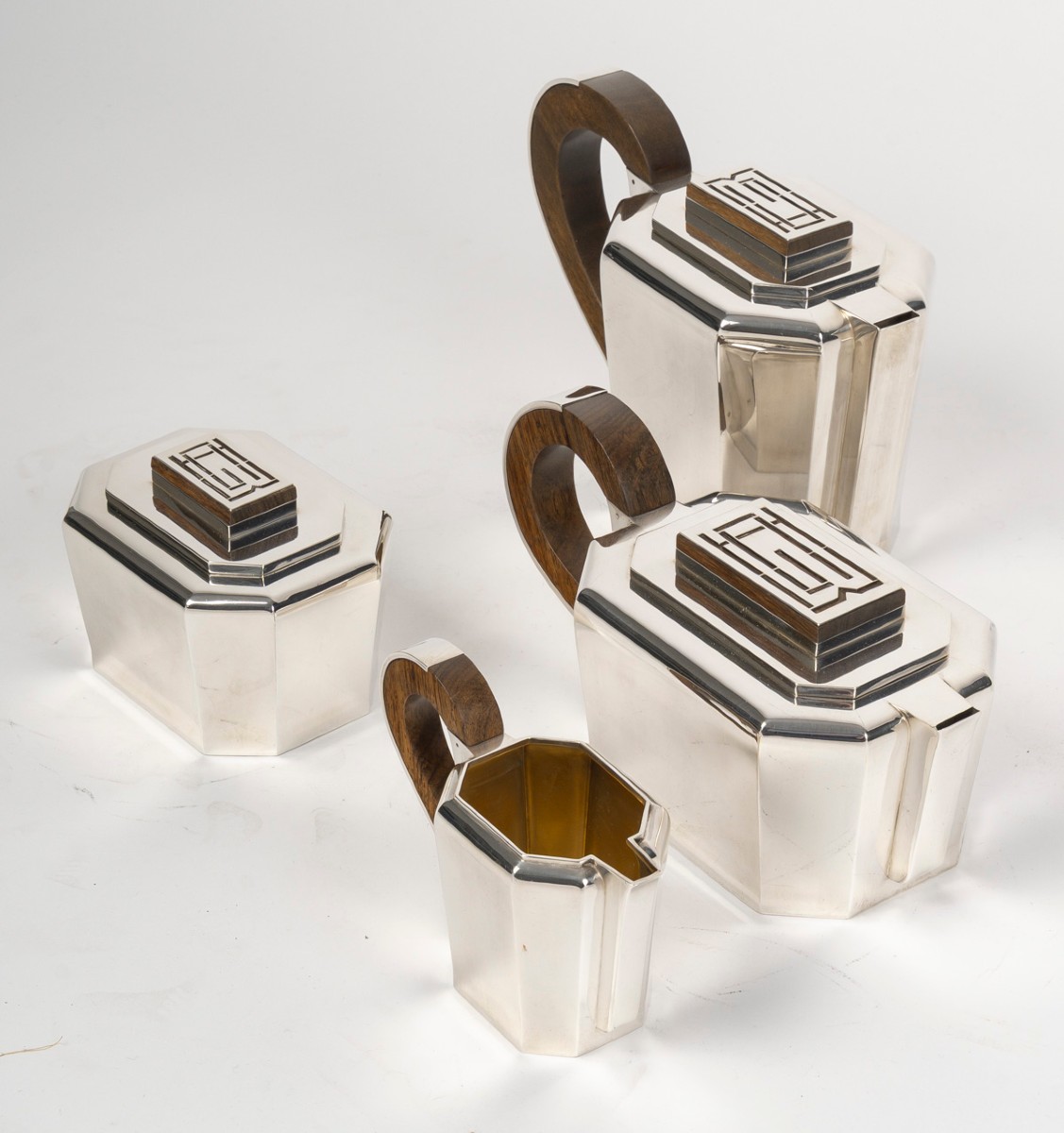 Jean E. Puiforcat - The/cafe Service 4 Pieces Silver 20th Century – Art Deco