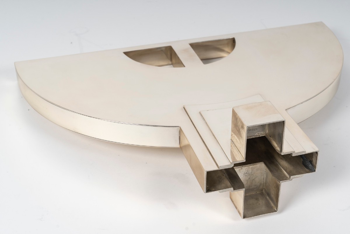 Cleto Munari - Modernist Candlestick With Seven Solid Silver Candles Circa 1980-photo-6