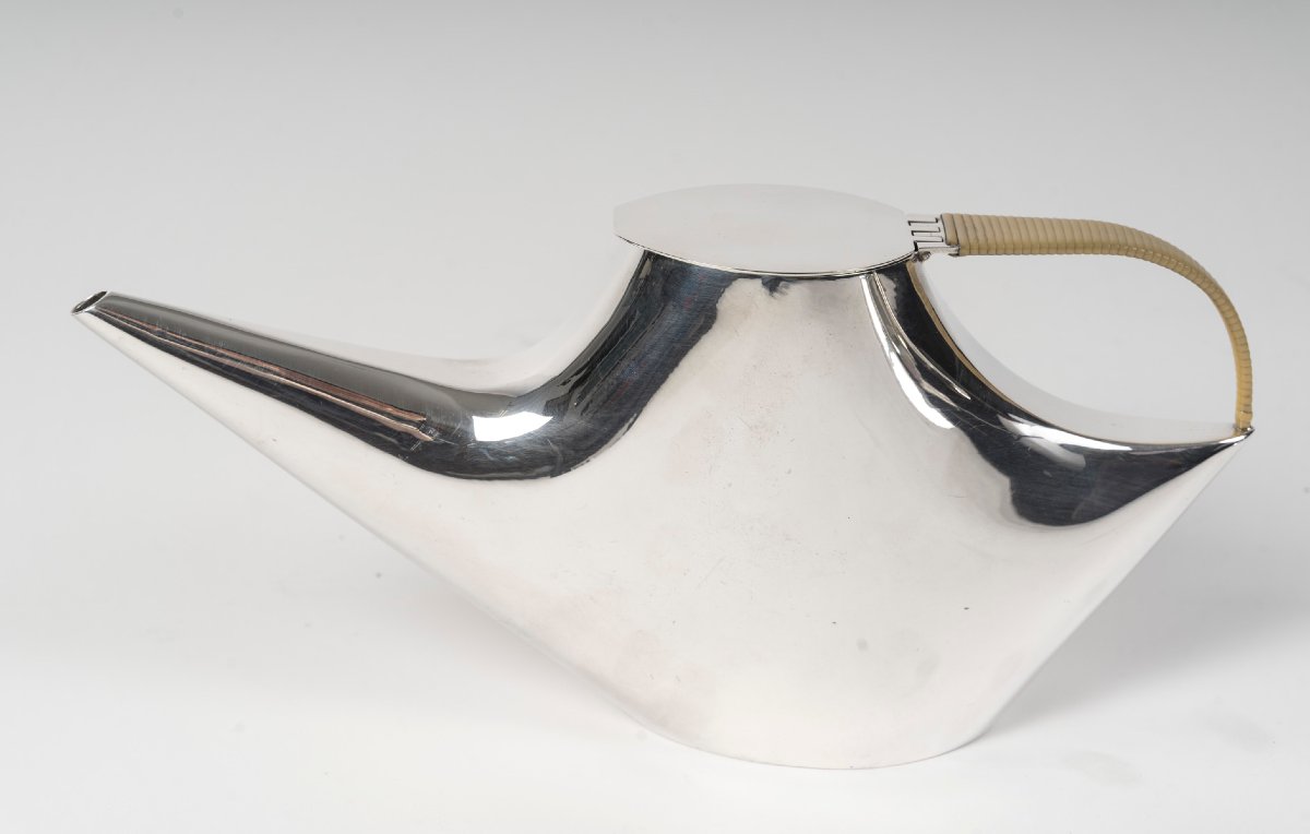 Christofle - Sabattini - "como" Tea/coffee Service In Solid Silver 1957/1968-photo-2
