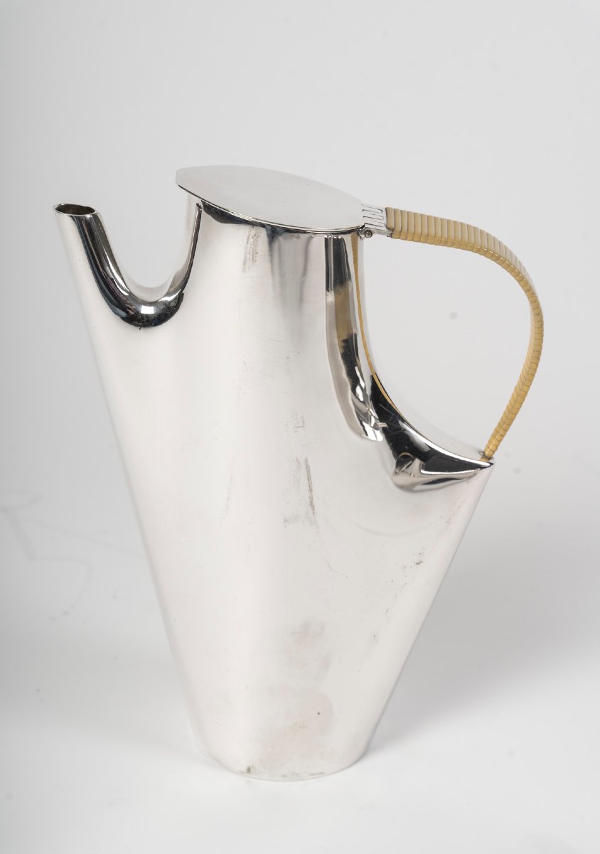 Christofle - Sabattini - "como" Tea/coffee Service In Solid Silver 1957/1968-photo-3