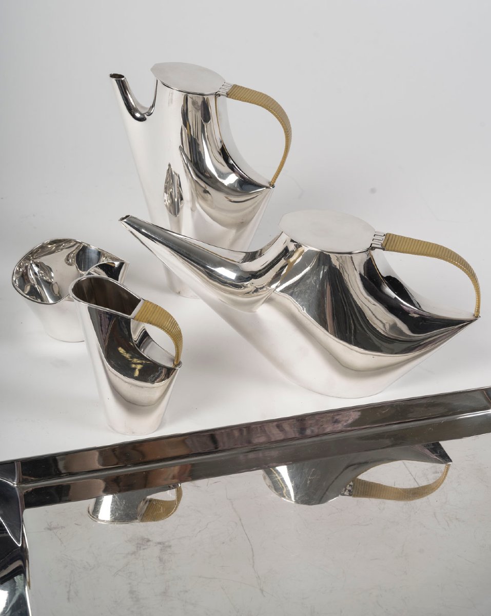Christofle - Sabattini - "como" Tea/coffee Service In Solid Silver 1957/1968-photo-5