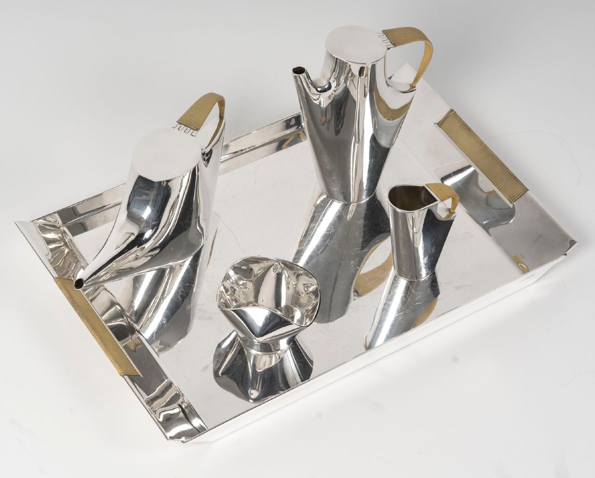 Christofle - Sabattini - "como" Tea/coffee Service In Solid Silver 1957/1968-photo-7