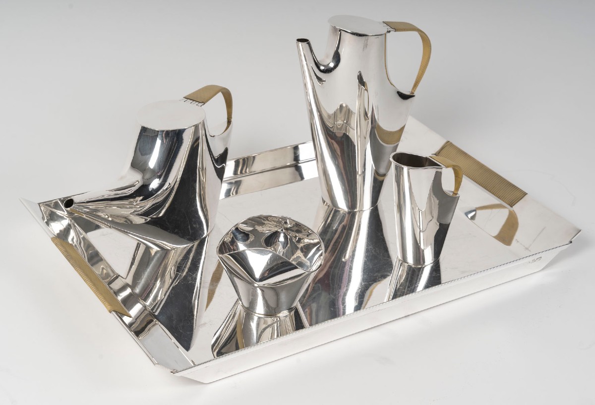 Christofle - Sabattini - "como" Tea/coffee Service In Solid Silver 1957/1968