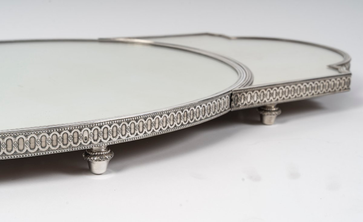 ODIOT – Surtout de table en argent 3 parties -Epoque fin XIXe-photo-2