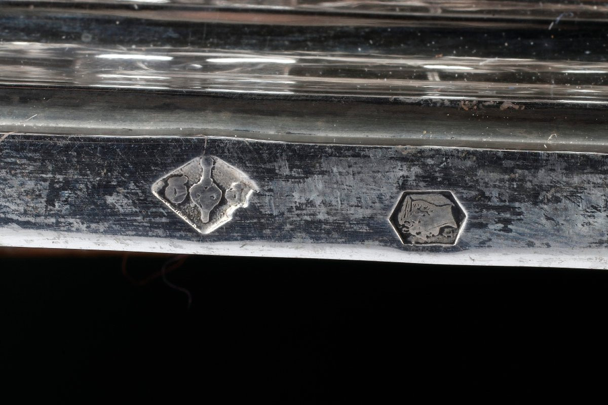 Orfèvre QUEILLE – Surtout de table en argent massif XIXè-photo-7