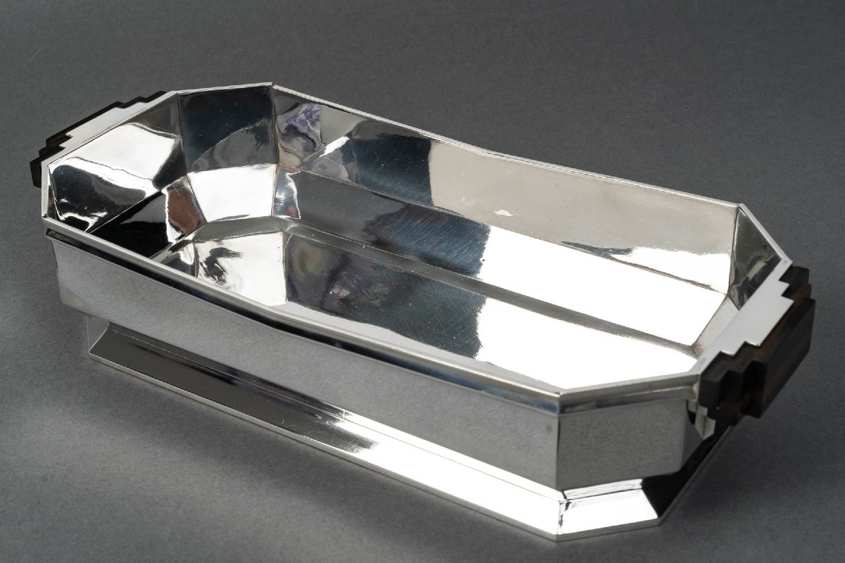 ORFÈVRE TETARD – JARDINIÈRE EN ARGENT MASSIF ÉPOQUE ART DECO 1930-photo-2