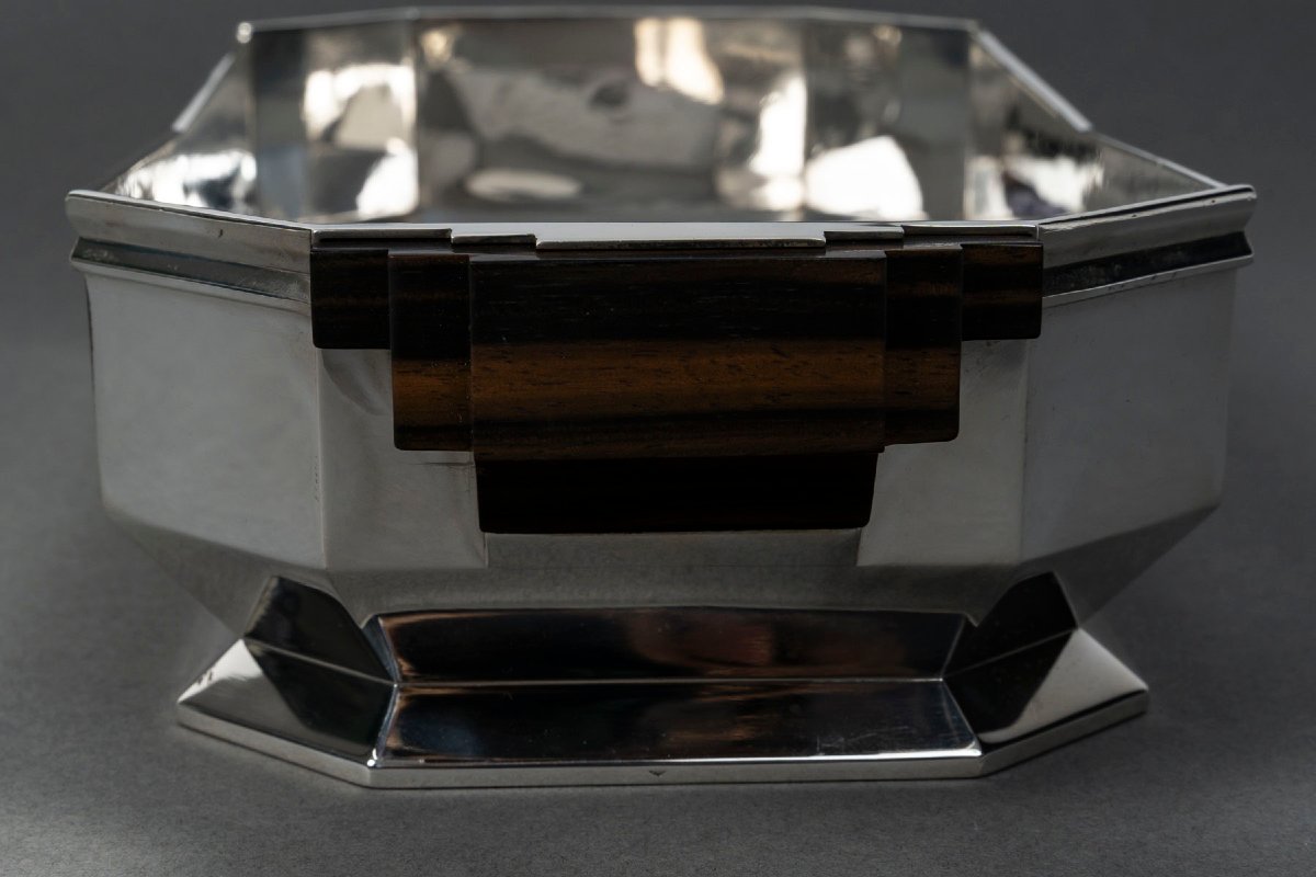 ORFÈVRE TETARD – JARDINIÈRE EN ARGENT MASSIF ÉPOQUE ART DECO 1930-photo-4
