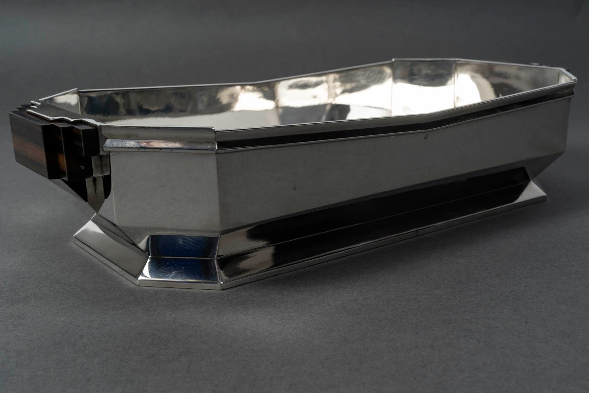 ORFÈVRE TETARD – JARDINIÈRE EN ARGENT MASSIF ÉPOQUE ART DECO 1930-photo-2