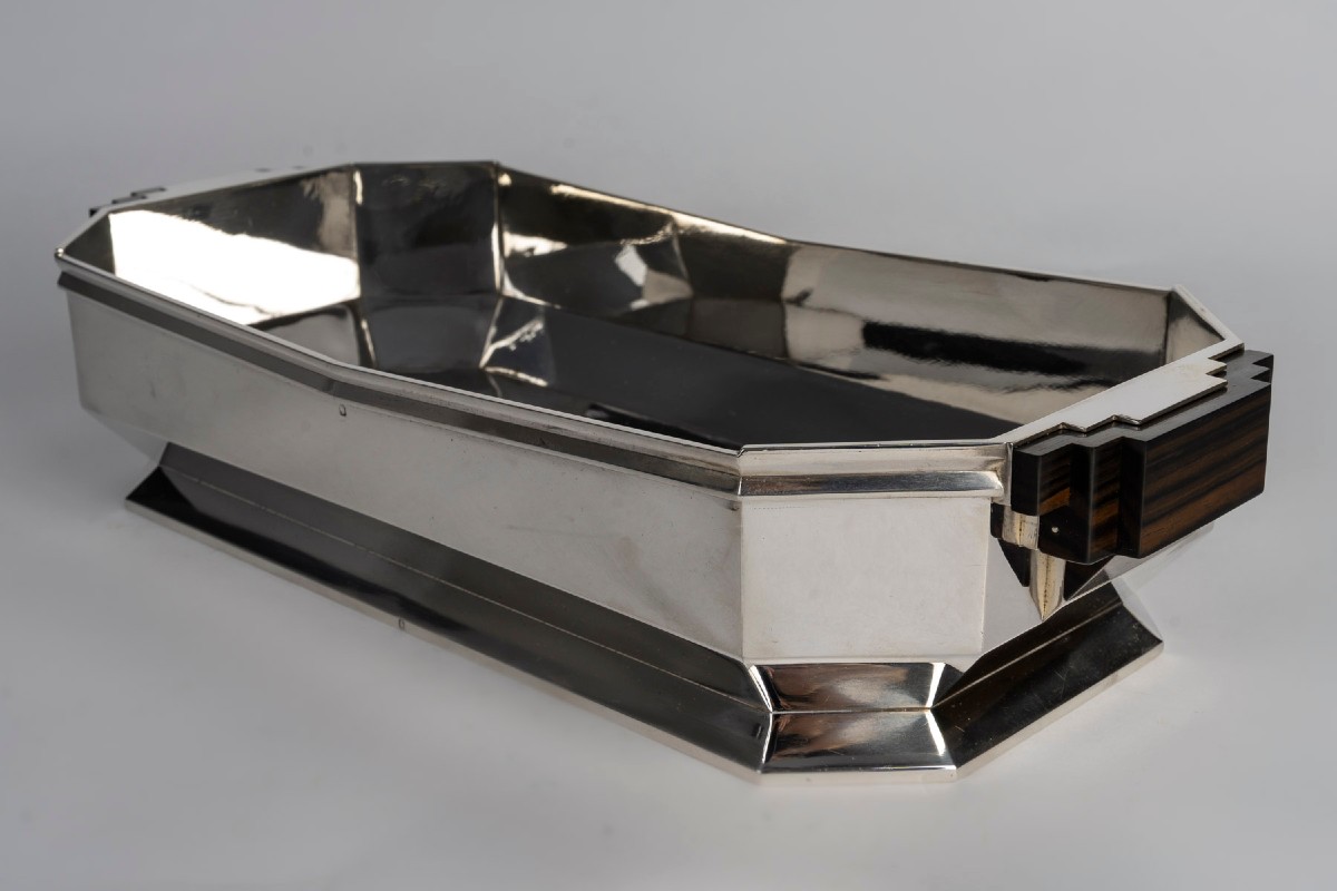 ORFÈVRE TETARD – JARDINIÈRE EN ARGENT MASSIF ÉPOQUE ART DECO 1930