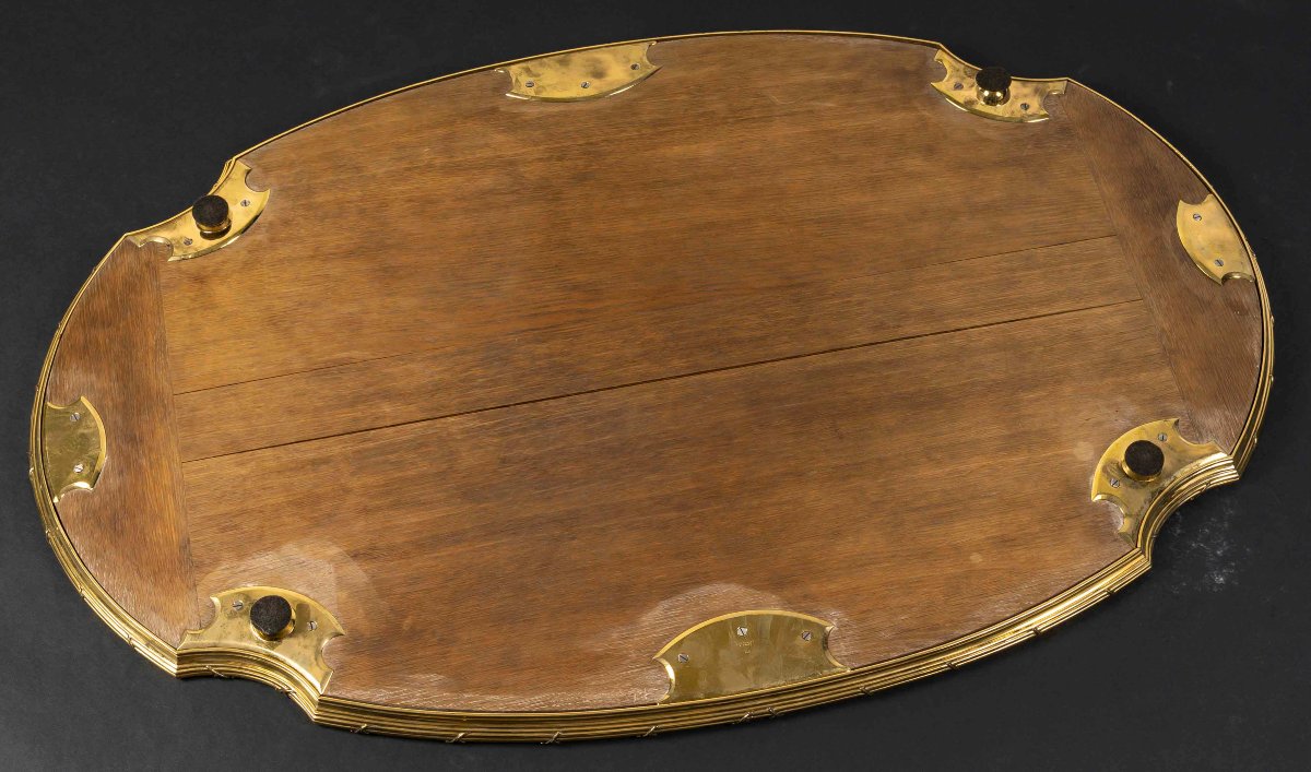 Boin Taburet - Oval Gilt Bronze Table Top, Napoleon III Period-photo-4