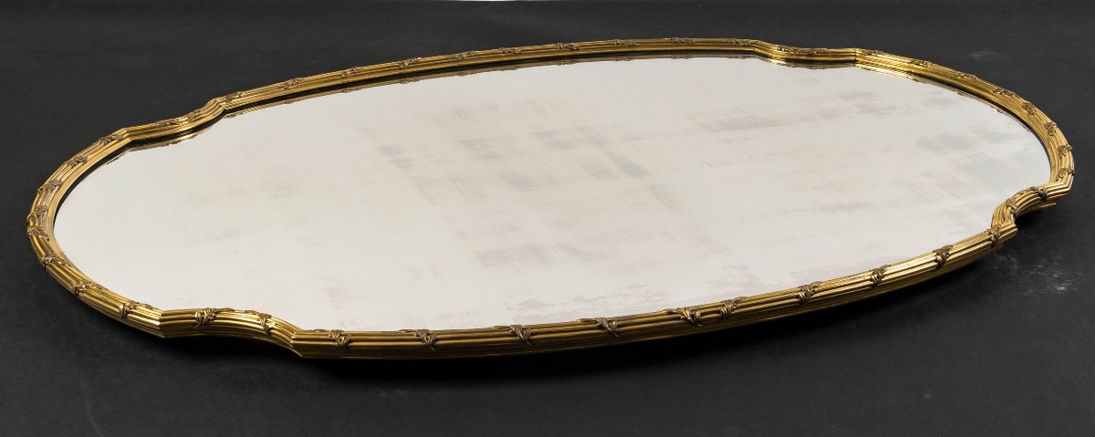 Boin Taburet - Oval Gilt Bronze Table Top, Napoleon III Period-photo-7